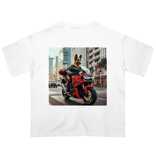 街角の犬ライダー Oversized T-Shirt