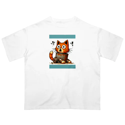 サビ猫☆びっくりニャン！！！ Oversized T-Shirt