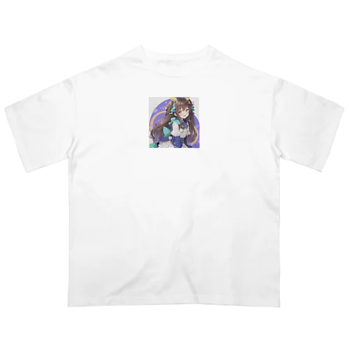 ロングヘアーの女の子 オーバーサイズTシャツ