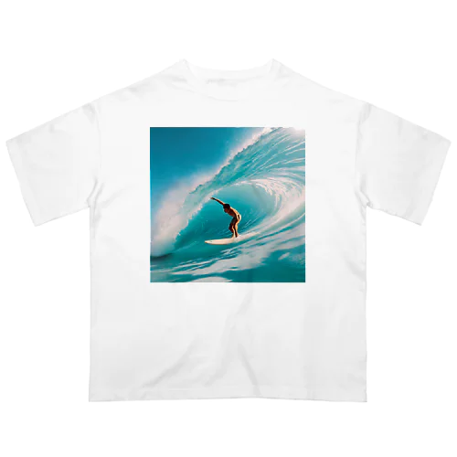 海とサーファー オーバーサイズTシャツ
