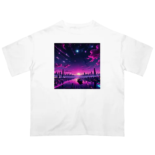 Purple sunset オーバーサイズTシャツ