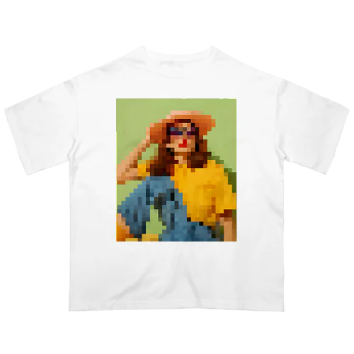 art woman mosaic Oversized T-Shirt