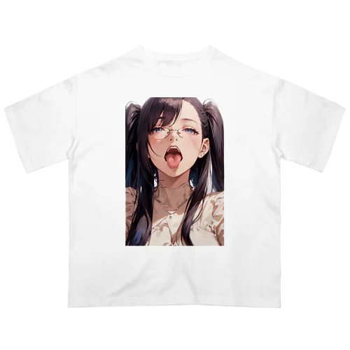 黒髪美少女　美鈴ちゃんメガネ オーバーサイズTシャツ