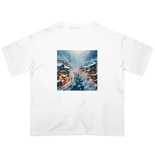 日本の風景:銀山温泉、J apanese scenery:Ginzan Onsen オーバーサイズTシャツ