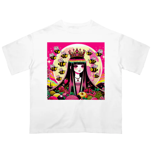 🐝ピンクムーンとミツバチと〈III女帝〉👸🏻 オーバーサイズTシャツ