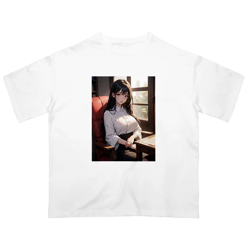 一休みしている美女 オーバーサイズTシャツ