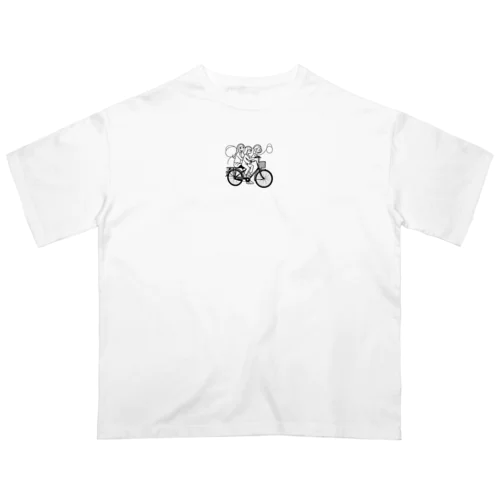 自転車ロゴ　ガールズ オーバーサイズTシャツ