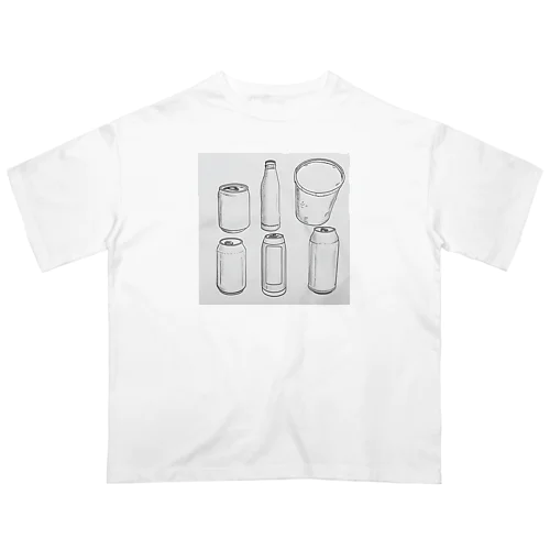 缶　瓶　コップ Oversized T-Shirt