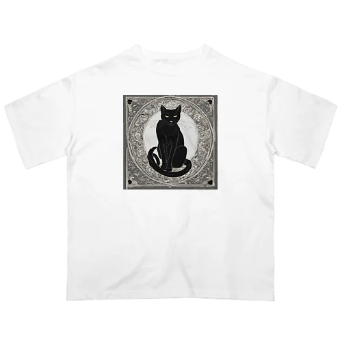 黒猫 Oversized T-Shirt