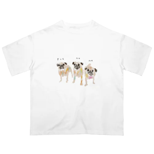 pug pug pug オーバーサイズTシャツ