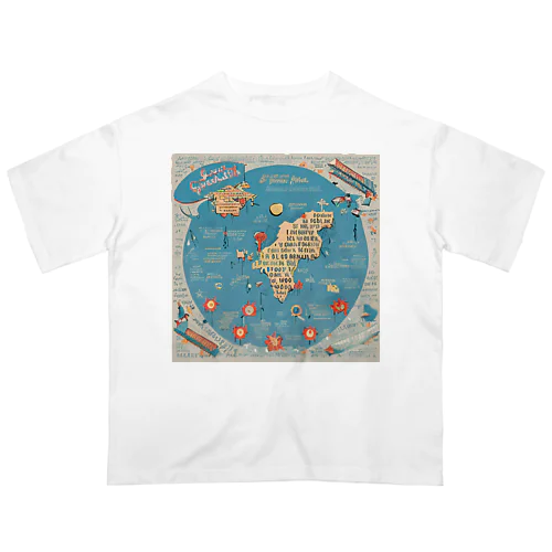 世界名言地図 Oversized T-Shirt