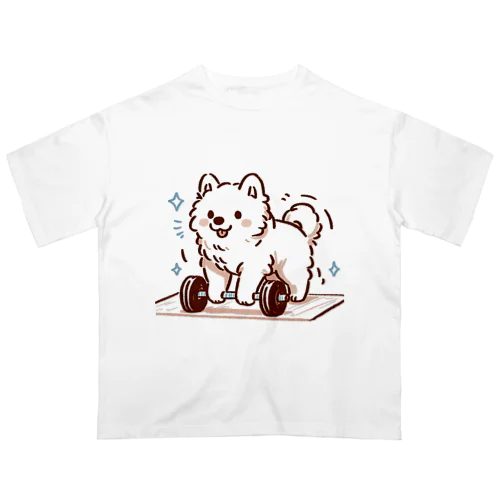 筋トレサモエド犬(女性向け) オーバーサイズTシャツ