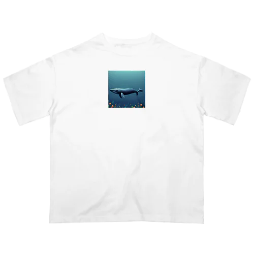 海中を泳ぐクジラのひれ オーバーサイズTシャツ