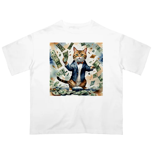 猫社長 オーバーサイズTシャツ