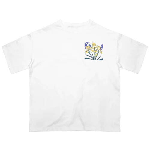 RetrowaveFlower-ハナショウブ- Oversized T-Shirt