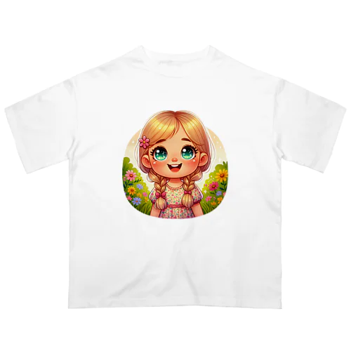 輝く瞳女の子 オーバーサイズTシャツ