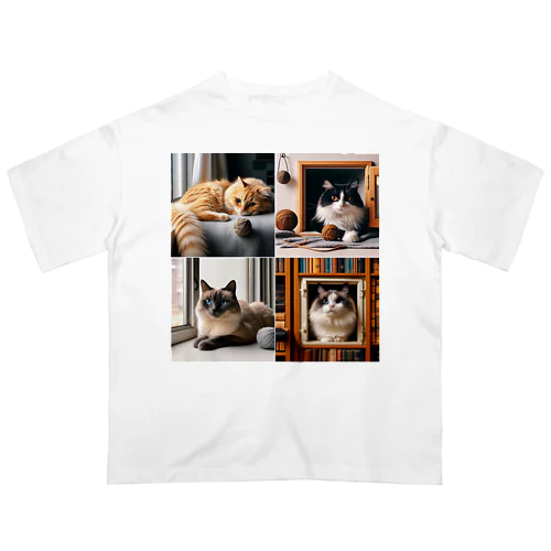 猫 オーバーサイズTシャツ