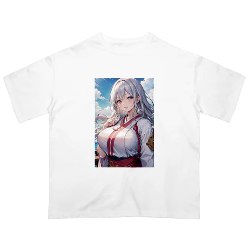 巫女姿のママ オーバーサイズTシャツ