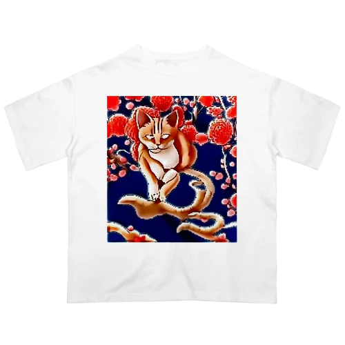 和風猫｢凡｣ Oversized T-Shirt