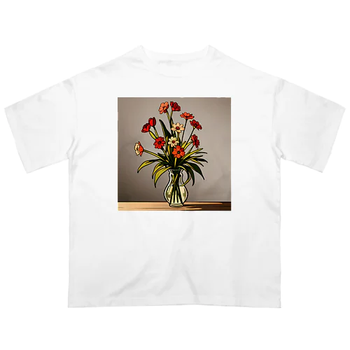 花瓶と花 オーバーサイズTシャツ