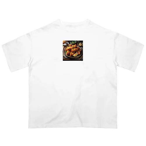 唐揚げ定食 Oversized T-Shirt