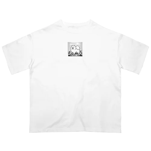 モノクロ・サモエ・ドット オーバーサイズTシャツ