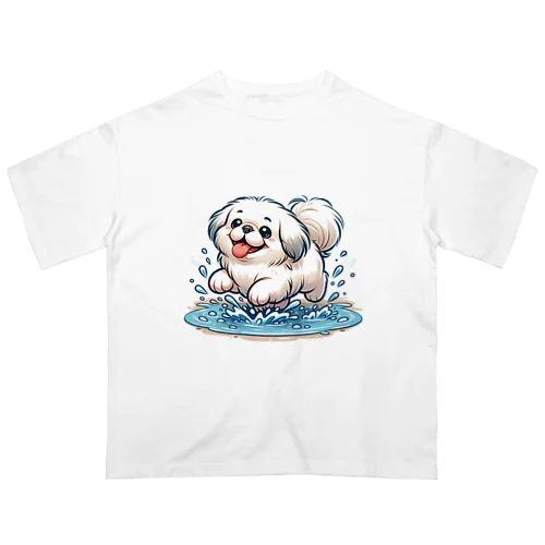 ペキニーズ 水遊び オーバーサイズTシャツ