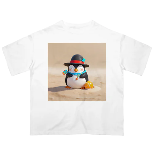 おもちゃの砂を使ったかわいいペンギン Oversized T-Shirt