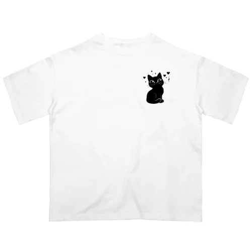 黒猫ニャン・ポイント Oversized T-Shirt