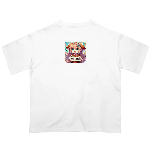 犬 ワンコ カワイイ絵 オーバーサイズTシャツ