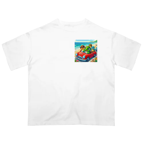 かめっち仲間と海岸をドライブ Oversized T-Shirt