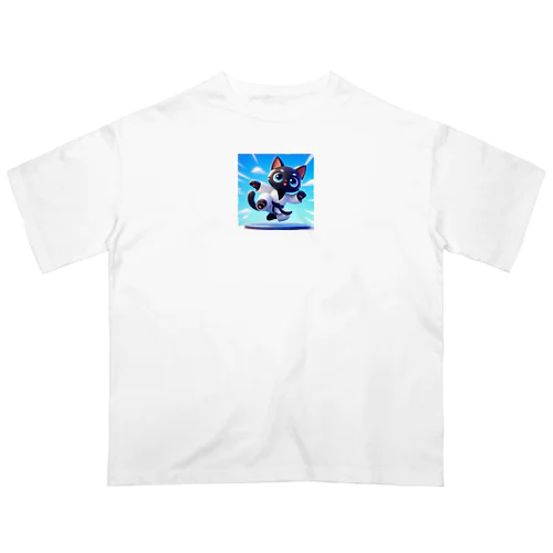 ハイキック空手家クロネコ君 Oversized T-Shirt