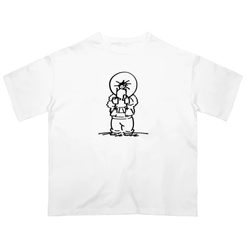 パーカーの紐締めすぎ君 Oversized T-Shirt