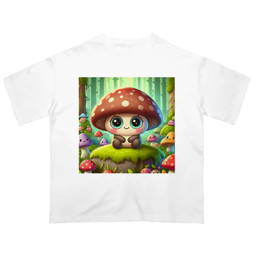 癒し系キノコ可愛いグッズ Oversized T-Shirt