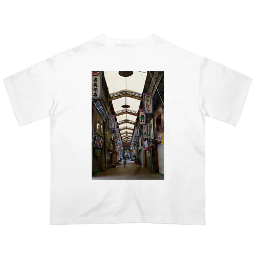 大阪・西成 新開筋商店街 Oversized T-Shirt