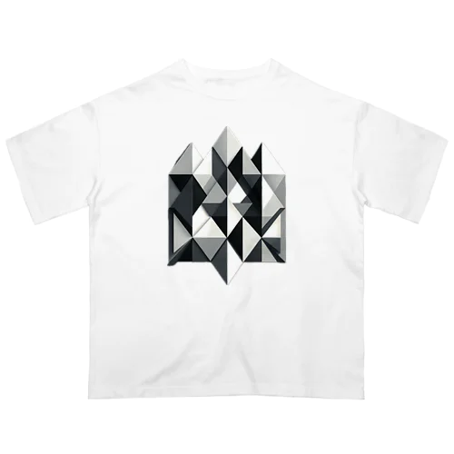 シックなグレーの抽象画 Oversized T-Shirt