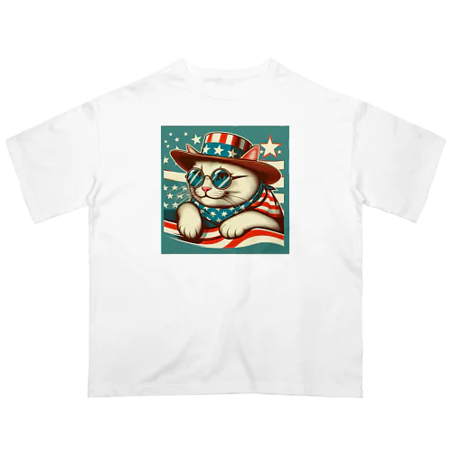 アメリカ横断ウルトラクイズ猫 オーバーサイズTシャツ
