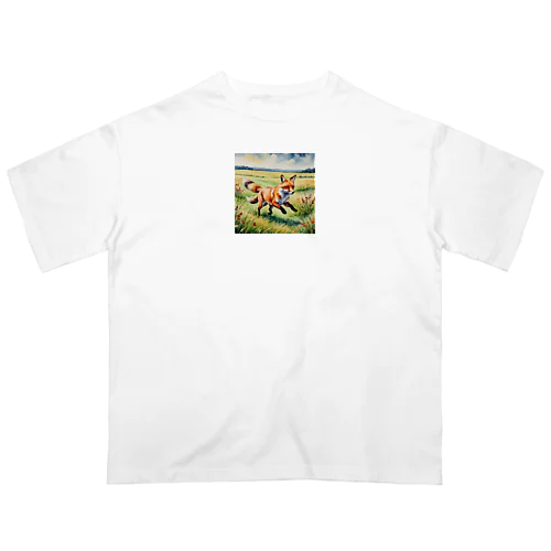 駆けるキツネ オーバーサイズTシャツ