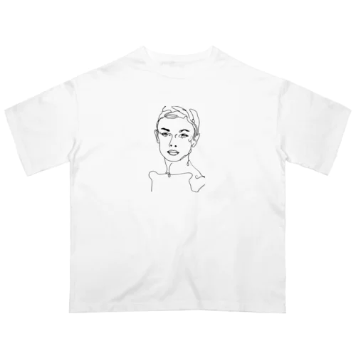 視線に宿る自信と魅力 Oversized T-Shirt