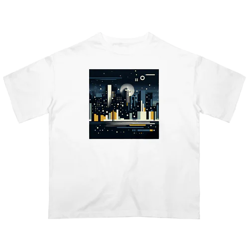 都会の夜景の抽象画 Oversized T-Shirt