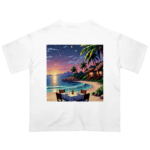 Moonlit Palm Haven Oversized T-Shirt