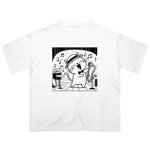 ジャズボーカルキャット Oversized T-Shirt