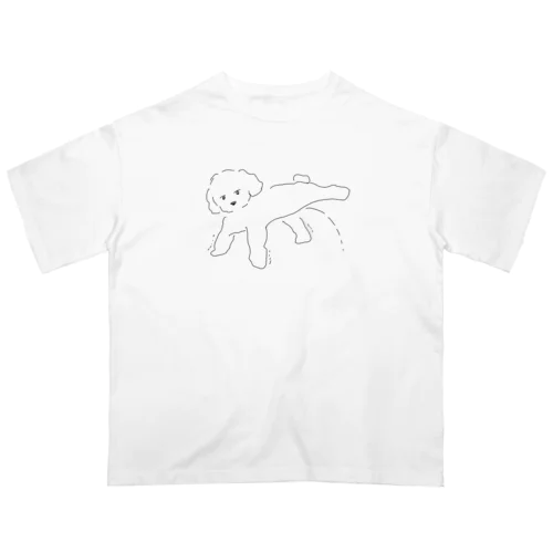 ごきげんな犬（無色） Oversized T-Shirt