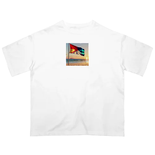 風になびくビーチフラッグ Oversized T-Shirt