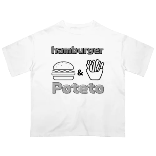 ハンバーガーとポテト オーバーサイズTシャツ