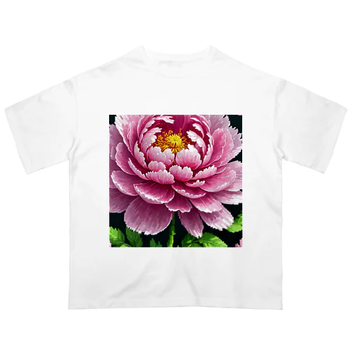 ピクセルアートの5月_芍薬 オーバーサイズTシャツ