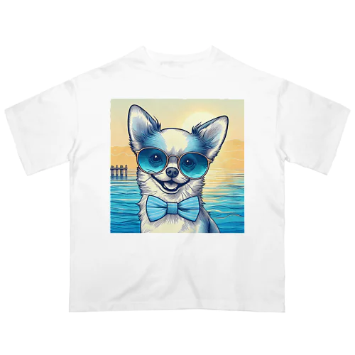 メガネ犬 オーバーサイズTシャツ