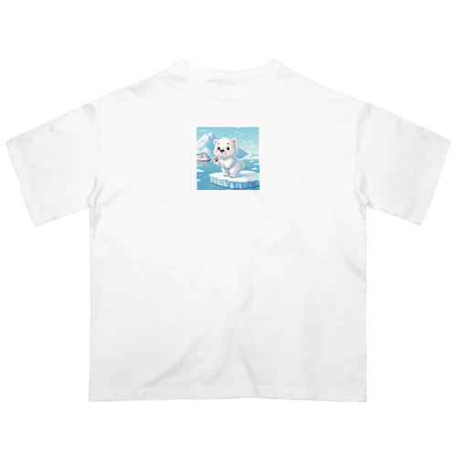 キュートなシロクマのキャラクター Oversized T-Shirt