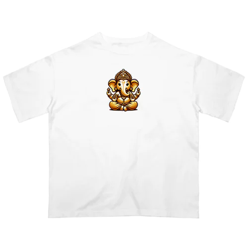 富と繁栄の神ガネーシャ オーバーサイズTシャツ