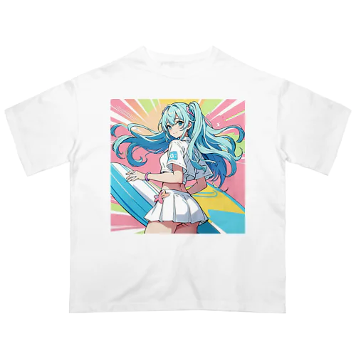 魔法サーファー少女 オーバーサイズTシャツ